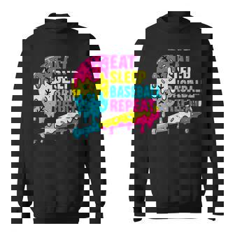 Eat Sleep Baseball Repeat Ice Cream Drip Baseball Sweatshirt - Monsterry