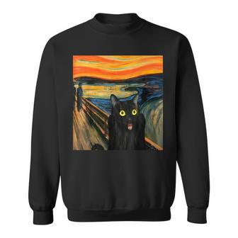 El Gato Negro Grito De Munch Edvard Pintura Famosa Divertida Camisa de entrenamiento - Regaloses