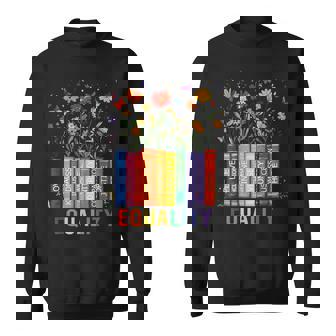 Equality Love Peace And Kindness Book Flowers Lgbt Gay Pride Sweatshirt - Monsterry