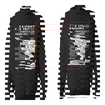 F-14 Tomcat Us American Carrier航空機 ブループリント スウェットシャツ - Kawaiitshirt