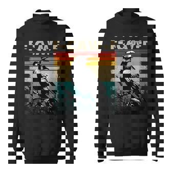 F-Caw-F Black Crow Black Bird Retro Sunset Vintage F-Caw-F Sweatshirt - Thegiftio