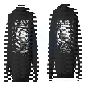 F-Caw-F Raven Moon Gothic Halloween Black Crow Bird Lover Sweatshirt | Mazezy