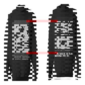 F-Ck Ice No Human Is Illegal Retro Sweatshirt | Mazezy