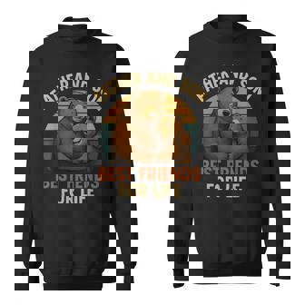 Father And Son Best Friends For Life Papa Bear Retro Sunset Sweatshirt - Monsterry