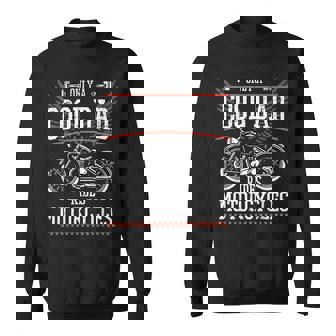 Fathers Day Cool Dad Rides Motorcycles Biker Daddy Papa Men Sweatshirt - Monsterry
