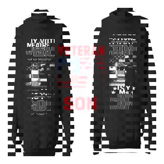 My Favorite Veteran Is My Son Usa Flag Veterans Day Sweatshirt - Monsterry