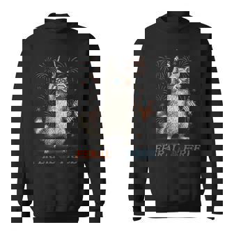 Feral & Free 4Th July Patriotic Racoon Feral And Free Sweatshirt | Mazezy
