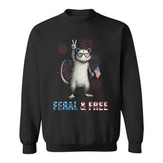 Feral & Free Opossum Feral And Free 4Th July Sweatshirt - Thegiftio UK