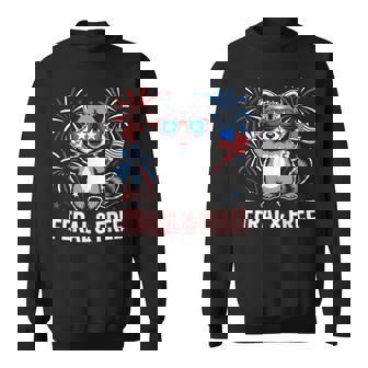 Feral & Free Raccoon Patriotic 4Th Of July Sweatshirt - Monsterry