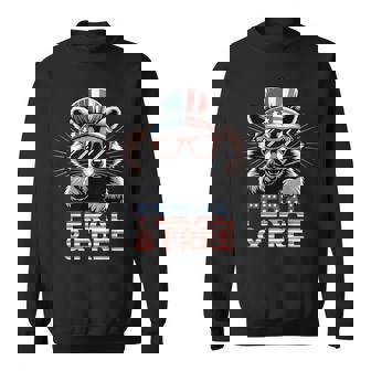 Feral & Free Red White And Feral 4Th Of July Raccoon Meme Sweatshirt - Thegiftio UK