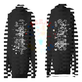 Feral But Free Raccoon 4Th Of July Usa Patriotic Sweatshirt - Thegiftio