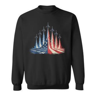 Fighter Jet American Flag 4Th Of July Sweatshirt - Thegiftio UK