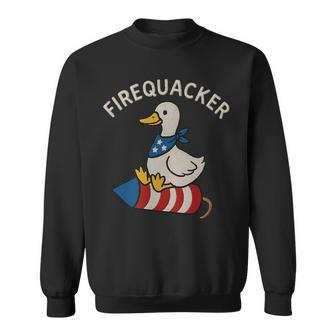 Firequacker Embroidered Silly Goose 4Th Of July Sweatshirt - Thegiftio UK