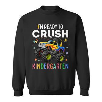 First Day I'm Ready To Crush Kindergarten Monster Truck Boys Sweatshirt - Thegiftio UK