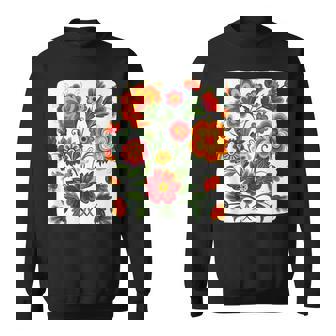 Fleurs Mexicaines Colorées Pour Adultes Et Enfants Sweater e - Cadeauxyz