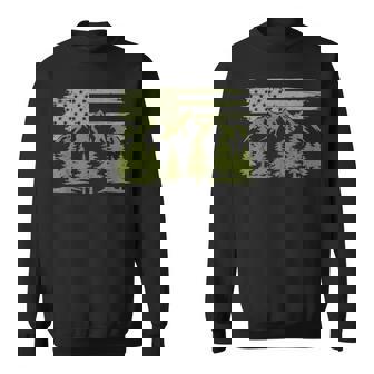 Forest Tree Wildlife Nature Outdoor American Usa Flag Forest Sweatshirt - Monsterry