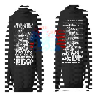 On The Fourth Of July Boats Hoes & Freedom Sweatshirt | Mazezy