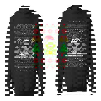 Frog Wearinganta Hat Christmas Lights Xmas Frog スウェットシャツ - Kawaiitshirt