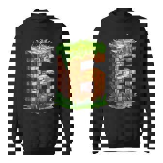 Fun 6Th Birthday Number 6 Video Gamer Pixel Themed Bday Boys Sweatshirt - Thegiftio UK