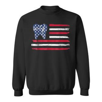 4Th Of July Dental Dentist Tooth Doctor Usa Flag Sweatshirt - Thegiftio UK