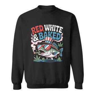 4Th Of July Red White And Baked Weed Smoking Cannabis Sweatshirt - Thegiftio UK