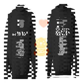 Baby Beavers Minimalist Cute I Love Beaver スウェットシャツ - Kawaiitshirt