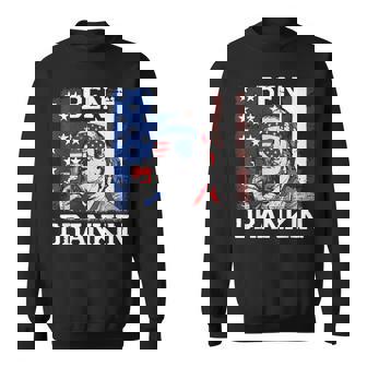 Ben Drankin 4Th Of July Usa Flag Drinking Beer Sweatshirt - Monsterry