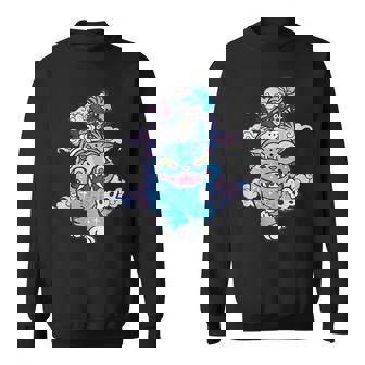 Blue Tiger And Bird Cute Sweatshirt | Mazezy
