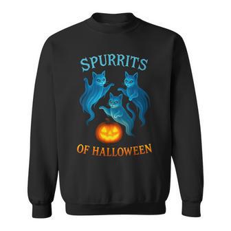Cat Lovers Spurrits Of Halloween Ghost Cats Sweatshirt - Thegiftio UK