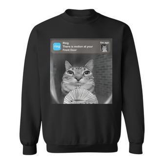 Cat Meme Money Doorbell Joke Sweatshirt - Thegiftio UK