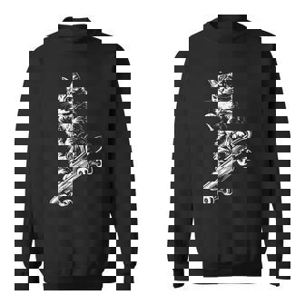 Cat Skateboard Skater Graphic Sweatshirt - Thegiftio UK