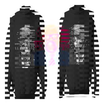 Donald Trump Bubble Gum Pink 4Th Of July American Flag Sweatshirt - Monsterry