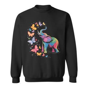 Elephant Spraying Butterflies For Elephant Lovers Sweatshirt - Thegiftio UK