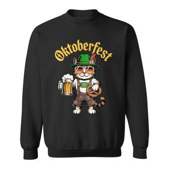 Oktoberfest Cute Cat Pretzel Beer Party Adults Sweatshirt - Thegiftio UK