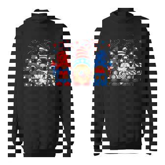 Patriotic Flag Fireworks 4Th Of July Gnomes Sweatshirt - Thegiftio UK
