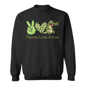 Peace Love Gator Cute Costume Animal Lover Alligator Sweatshirt - Thegiftio UK