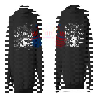 Pickleball Fireworks American Usa Flag 4Th Of July Sweatshirt - Thegiftio UK