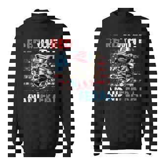Raccoon 4Th Of July Patriotic Flag Red White And Feral Sweatshirt - Monsterry