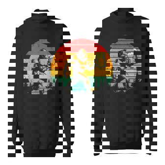 Sasquatch Beer Lover Retro Sun Sweatshirt - Thegiftio UK