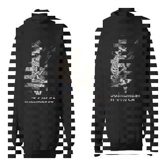 Skeleton Fishing Just One More Cast Quote Sweatshirt - Monsterry