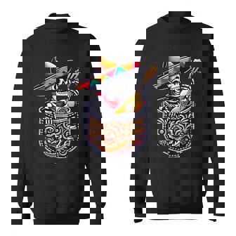 Skeleton Mariachi Guitar Pocket Cinco De Mayo Mexican Sweatshirt - Thegiftio UK