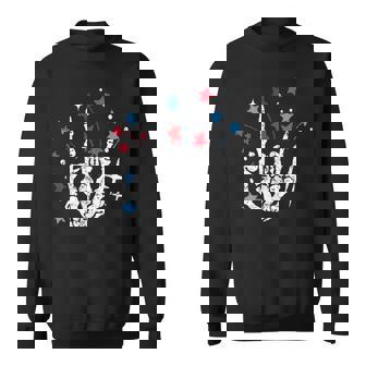 Skeleton Us Flag 4Th Of July Cute Chill The Fourth Out Sweatshirt | Mazezy