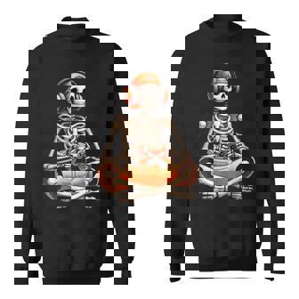 Skeleton Video Game Halloween Gaming Gamer Boys Men Sweatshirt - Monsterry