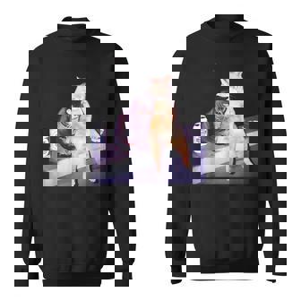 Smoking Cat Cigarette Kitty Gen Z Meme Cat Lovers Sweatshirt | Mazezy