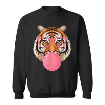 Tiger Glasses Blowing Bubble Gum Cute Tiger Sweatshirt - Thegiftio UK