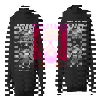 Trump 2024 メガネ&バブルガム ピンク スウェットシャツ - Kawaiitshirt