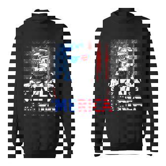 Trump 4Th Of July Merica American Flag Sunglasses Sweatshirt | Mazezy