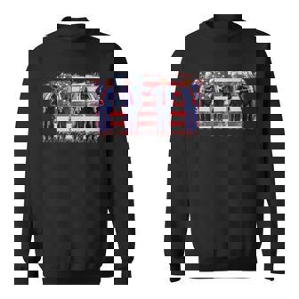 Trump Dancing On Us FlagRetro Trump Dance 4Th Of July Sweatshirt - Monsterry