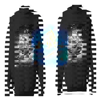 Gato Montar Delfín Espacio Galaxy Tierra Camisa de entrenamiento - Regaloses