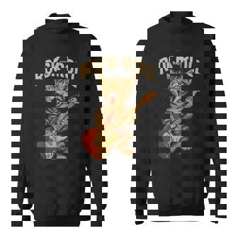 Gato Rockero Con Guitarra Eléctrica Estilo Rock And Roll Camisa de entrenamiento - Regaloses